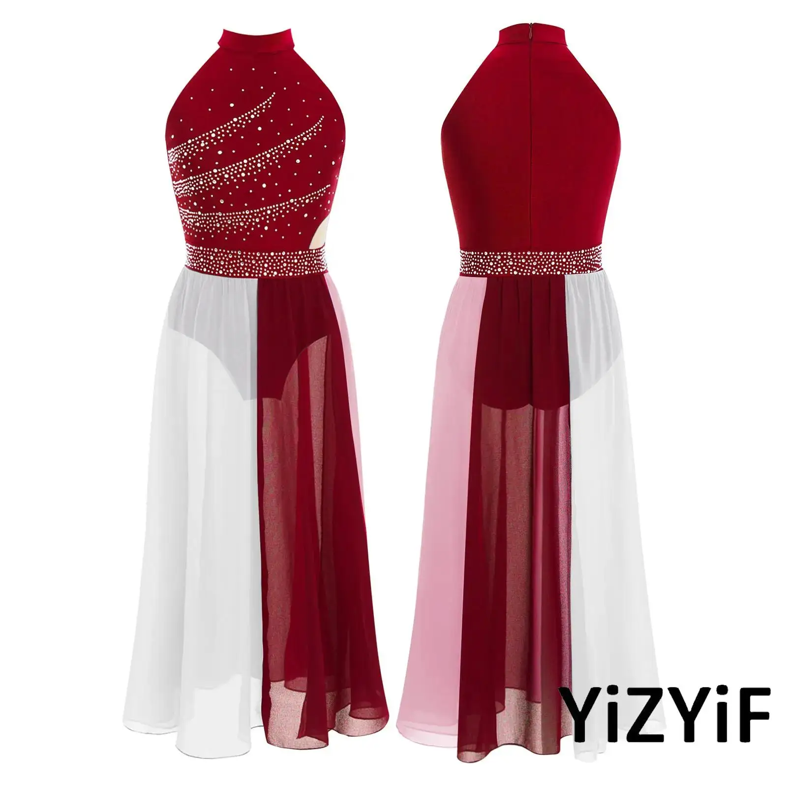 Elegant Lyrical Dance Dress for Girls with Sparkling Rhinestones And Flowing Chiffon Skirt for Competition And Stage Performance
Elegant Lyrical Dance Dress for Girls with Sparkling Rhinestones And Flowing Chiffon Skirt for Competition And Stage Performance