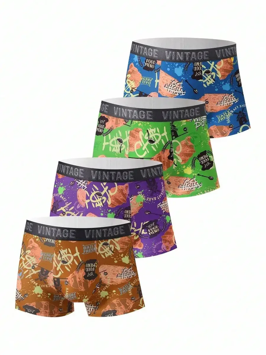 4 Pcs Mens Bread Themed Print Boxer Shorts
4 Pcs Mens Bread Themed Print Boxer Shorts