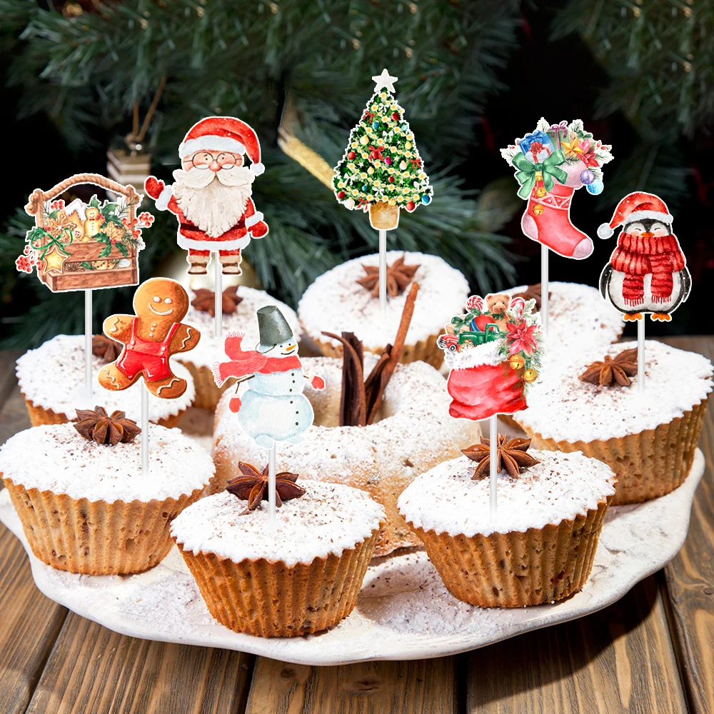 12Pcs/Set Merry Christmas Cartoon Santa Claus Gingerbread Man Snowman Pattern Cake Topper Christmas Dessert Decoration Supplies
12Pcs/Set Merry Christmas Cartoon Santa Claus Gingerbread Man Snowman Pattern Cake Topper Christmas Dessert Decoration Supplies