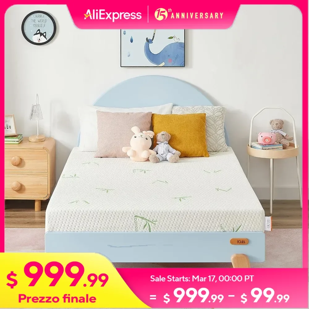 Twin Mattress, 5 Inch Memory Foam Mattress in a Box for Kids, Medium Firm Gel Mattress for Bunk Bed, CertiPUR-US Certified
Twin Mattress, 5 Inch Memory Foam Mattress in a Box for Kids, Medium Firm Gel Mattress for Bunk Bed, CertiPUR-US Certified