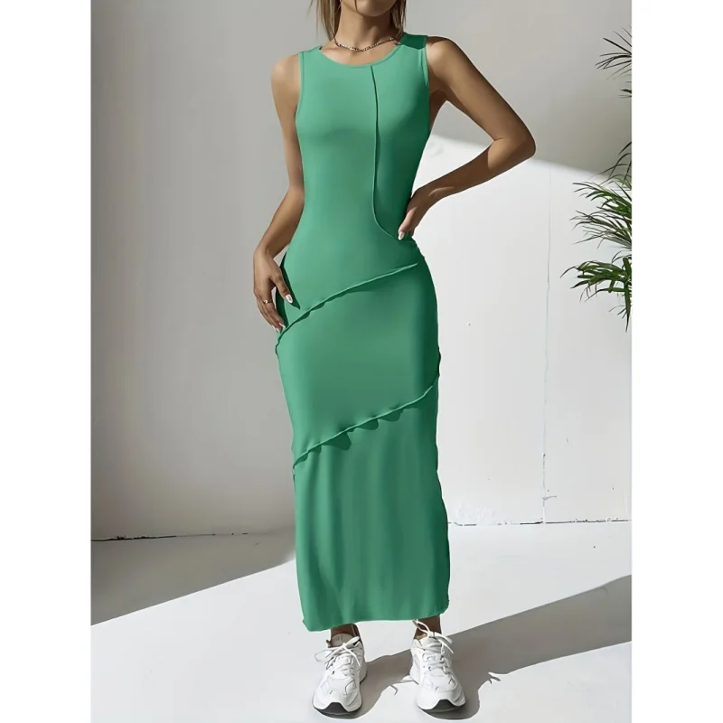 New5Summer Women's Slim Fit Dress with Chiffon Patchwork, Round Neck, Short Sleeve Dress
New5Summer Women's Slim Fit Dress with Chiffon Patchwork, Round Neck, Short Sleeve Dress