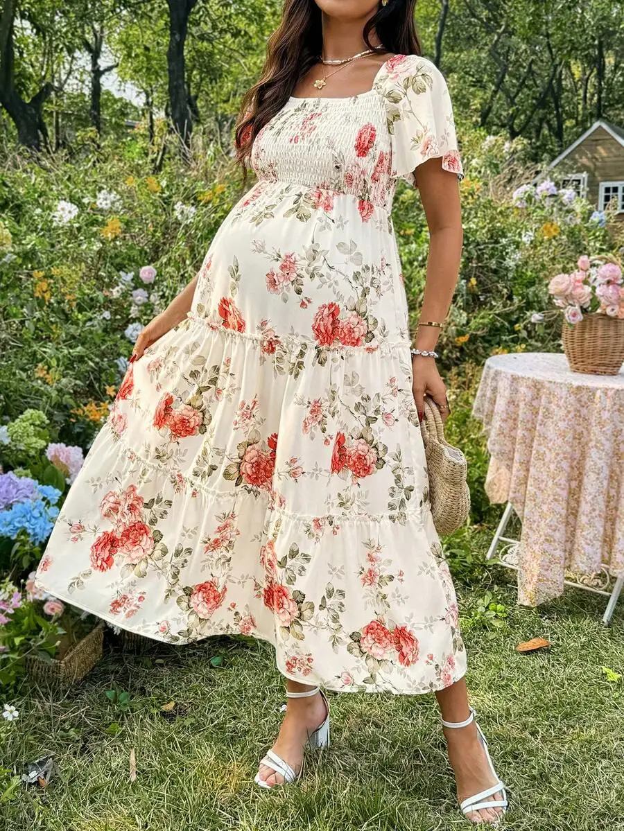 Floral Print Off Shoulder Shirred Bodice Tiered Hem Maxi Dress Summer Garden Party Cottagecore
Floral Print Off Shoulder Shirred Bodice Tiered Hem Maxi Dress Summer Garden Party Cottagecore