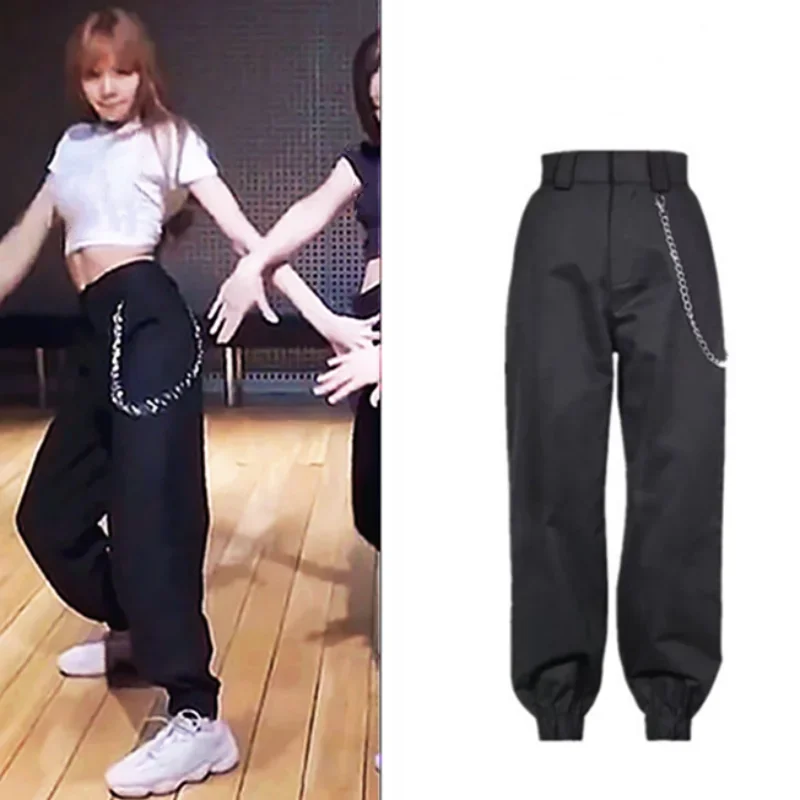 Kpop Korean Singer Women Hip Hop Waist Chain Pants Dance Outfits Black Jazz Dancewear Music Festival Loose Cargo Trousers Outfit
Kpop Korean Singer Women Hip Hop Waist Chain Pants Dance Outfits Black Jazz Dancewear Music Festival Loose Cargo Trousers Outfit