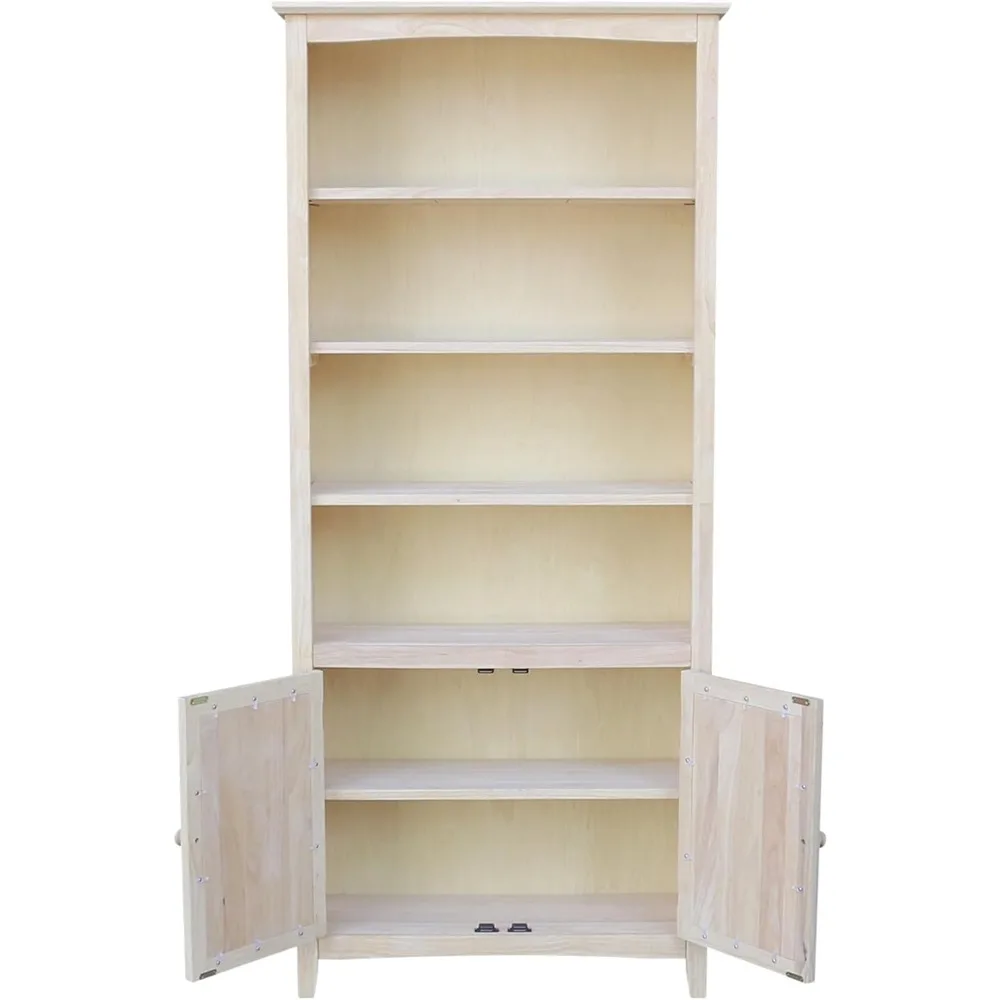 Seventy-Two Inch Tall Unfinished Solid Wood Shaker Style Bookshelf 
Seventy-Two Inch Tall Unfinished Solid Wood Shaker Style Bookshelf