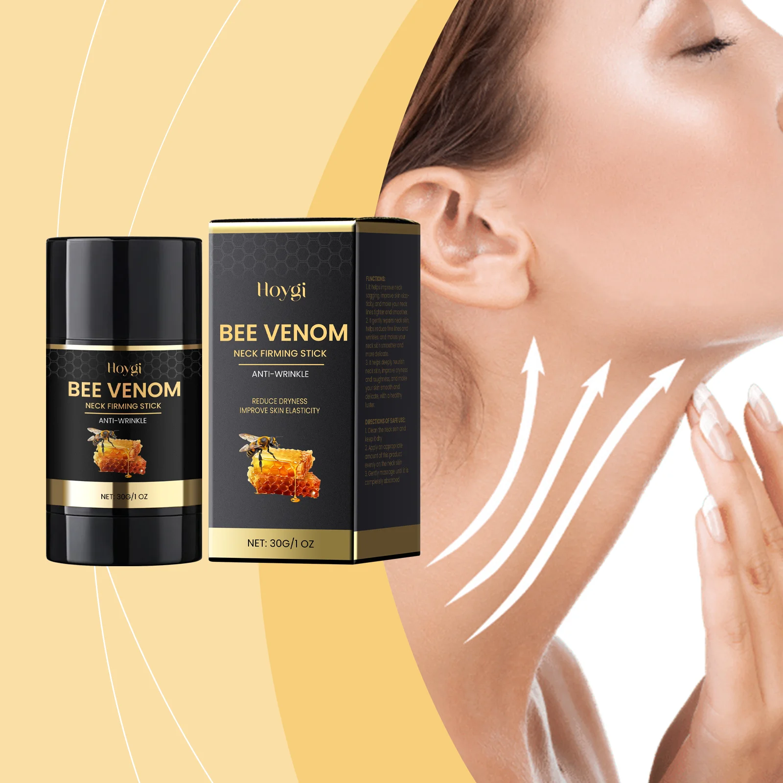 Bee Venom Neck Tightening Stick Moisturizing Care Nourishes Neck Skin, Smooth, Delicate, Hydrating and Tightening Stick
Bee Venom Neck Tightening Stick Moisturizing Care Nourishes Neck Skin, Smooth, Delicate, Hydrating and Tightening Stick