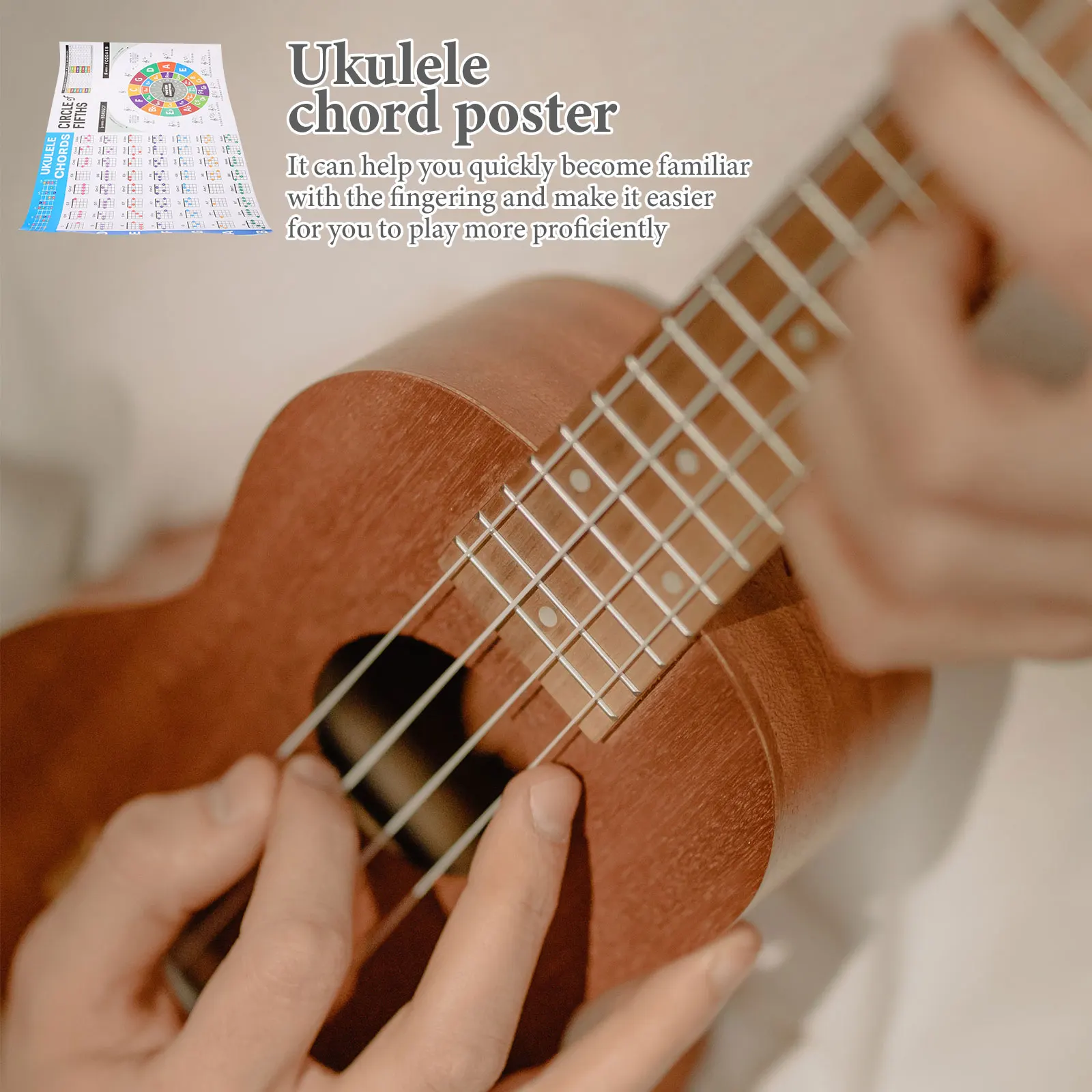 Ukulele Chord Chart Large Paper Poster For Beginner Learning Music Theory Portable Fingering Practice Tool Instrument Accessory
Ukulele Chord Chart Large Paper Poster For Beginner Learning Music Theory Portable Fingering Practice Tool Instrument Accessory