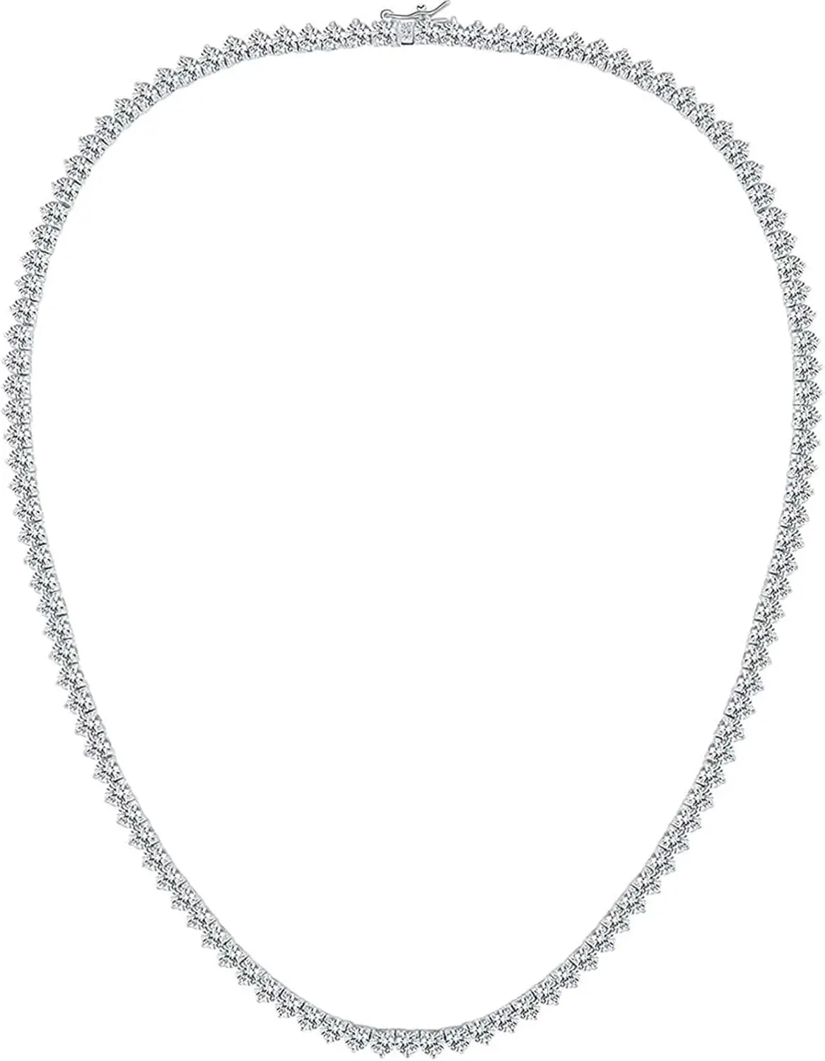 4mm Tennis Necklace for Women - 18K White Gold Plated Round CZ Classic Diamond Chain, 16-24 Inch
4mm Tennis Necklace for Women - 18K White Gold Plated Round CZ Classic Diamond Chain, 16-24 Inch