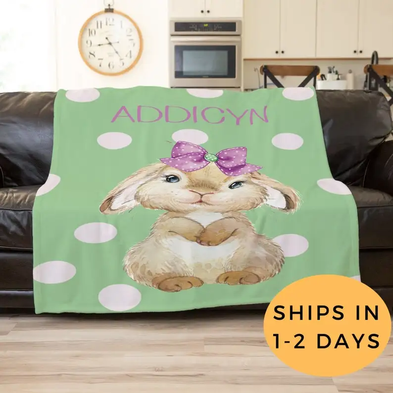 Bunny Blanket, Custom Throw Blanket, Personalized Blanket, Boho Throw Blanket, Bunny Rabbit Blanket, Personalized Throw For Kids
Bunny Blanket, Custom Throw Blanket, Personalized Blanket, Boho Throw Blanket, Bunny Rabbit Blanket, Personalized Throw For Kids