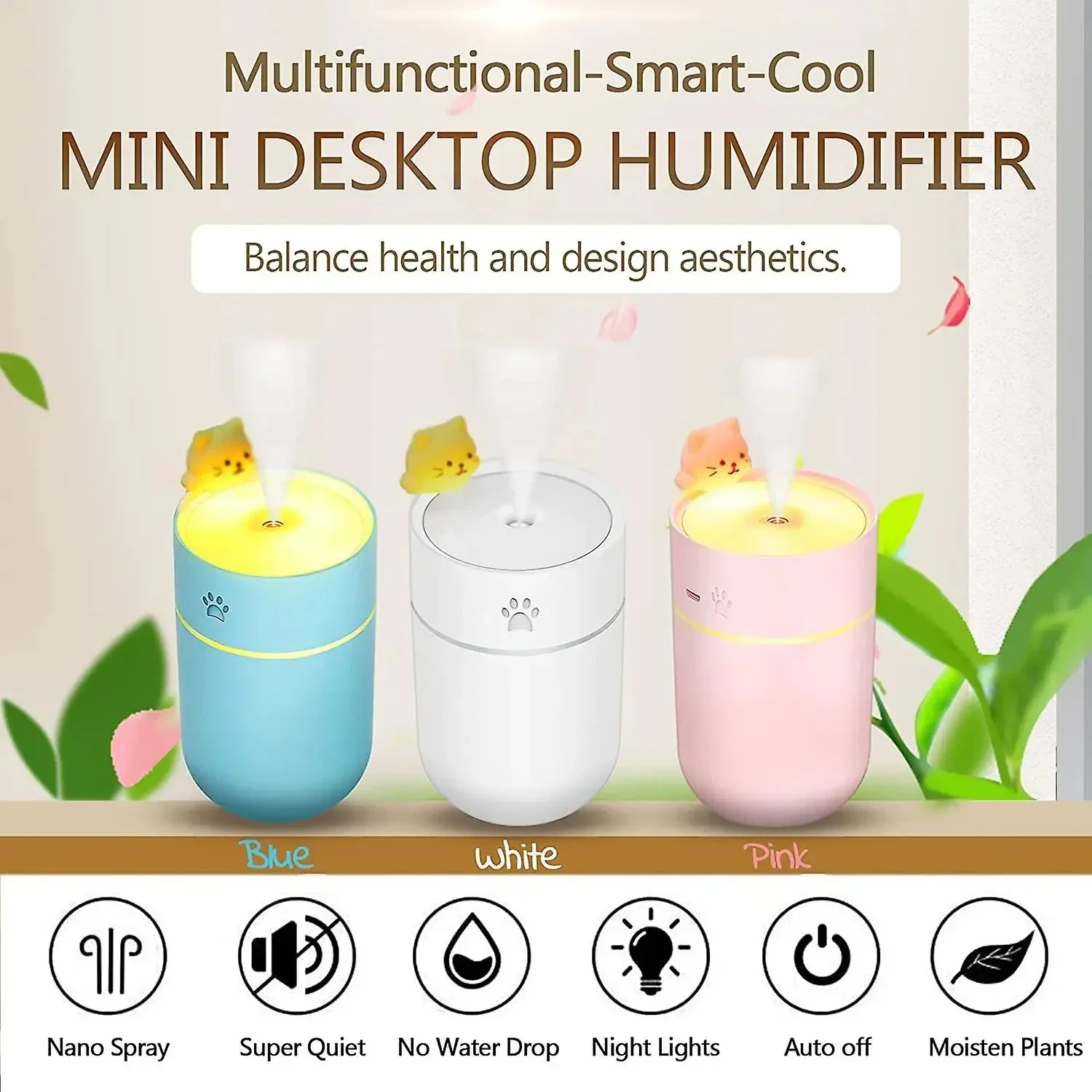 Adorable Cute Cartoon Cat USB Air Humidifier with Night Light - Cold Mist Maker and Aromatherapy Machine for Fresh Air Purificat
Adorable Cute Cartoon Cat USB Air Humidifier with Night Light - Cold Mist Maker and Aromatherapy Machine for Fresh Air Purificat