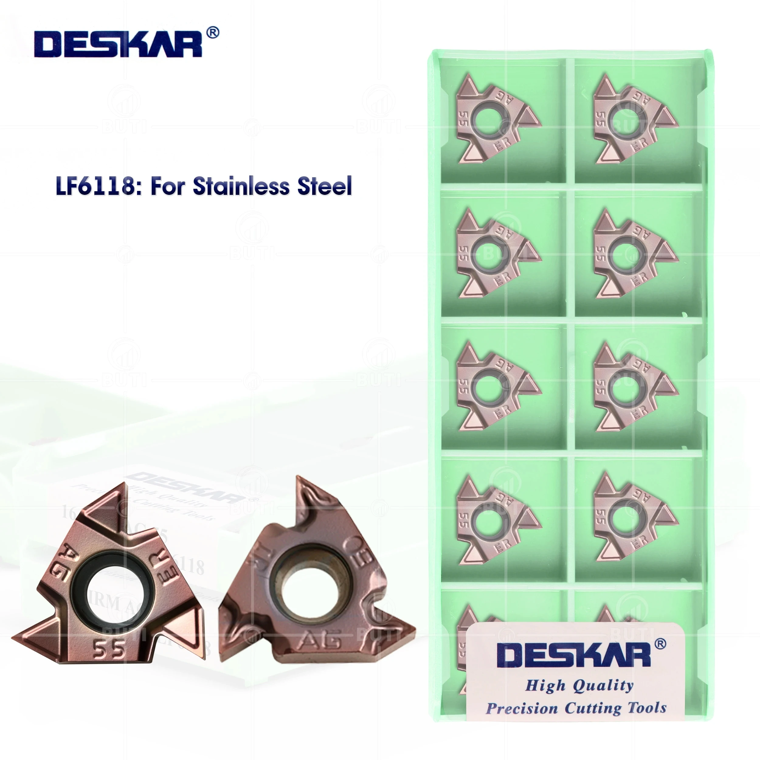 DESKAR 100% Original 16ERM/IRM 11W 14W AG55 AG60 1.0 1.5ISO 2.0ISO 2.5ISO 3.0ISO LF6118 CNC Lathe Cutter Cutting Carbide Inserts
DESKAR 100% Original 16ERM/IRM 11W 14W AG55 AG60 1.0 1.5ISO 2.0ISO 2.5ISO 3.0ISO LF6118 CNC Lathe Cutter Cutting Carbide Inserts