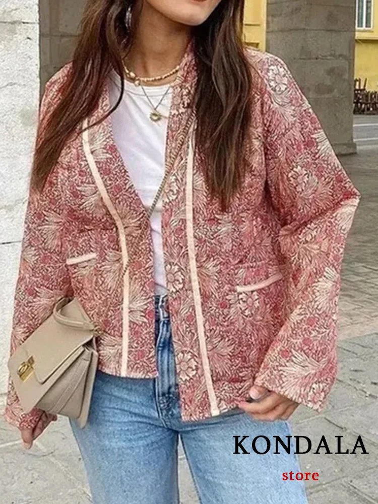 KONDALA винтажные повседневные шикарные женские куртки с принтом открытые стежки карманы теплое Свободное пальто новая мода 2023 осень зима верхняя одежда
KONDALA винтажные повседневные шикарные женские куртки с принтом открытые стежки карманы теплое Свободное пальто новая мода 2023 осень зима верхняя одежда