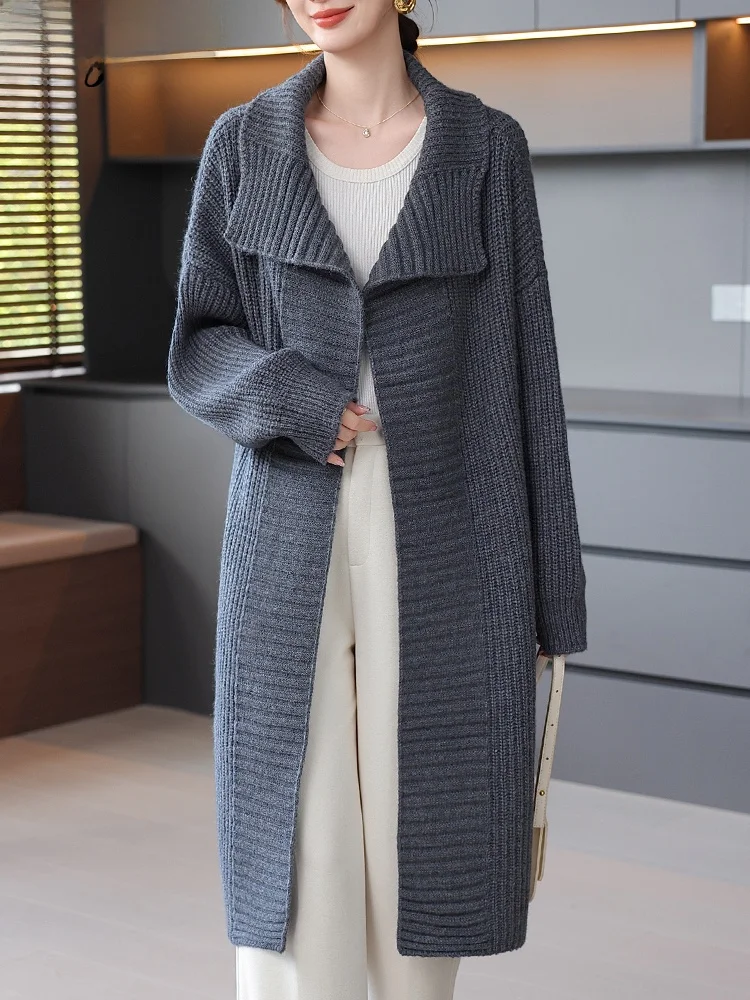 Ele Mid-Length Knitted Sweater Coat for Middle-Aged Women Autumn Faion Outerwear Loose Fit V-Ne Polyester Fiber
Ele Mid-Length Knitted Sweater Coat for Middle-Aged Women Autumn Faion Outerwear Loose Fit V-Ne Polyester Fiber