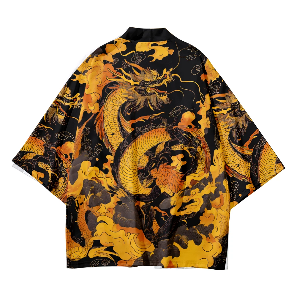 Dragon Kimono Robe Women's Floral Print Haori Open Stitch Cardigan Spring Beach Cover-Up Yoga Boho Chic Loungewear
Dragon Kimono Robe Women's Floral Print Haori Open Stitch Cardigan Spring Beach Cover-Up Yoga Boho Chic Loungewear