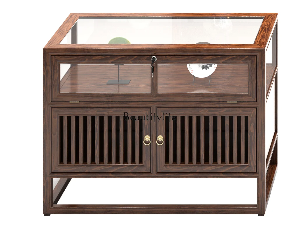 Solid wood jewelry display cabinet Jade jewelry new Chinese jadeite display cabinet Elm glass display cabinet 
Solid wood jewelry display cabinet Jade jewelry new Chinese jadeite display cabinet Elm glass display cabinet