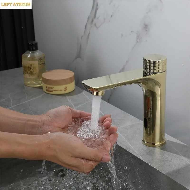 Brass Smart Sensor Bathroom Basin Faucet Deck Mounted Cold and Hot Water Mixer Washbasin Faucet Crane Infrared SensationA
Brass Smart Sensor Bathroom Basin Faucet Deck Mounted Cold and Hot Water Mixer Washbasin Faucet Crane Infrared SensationA
