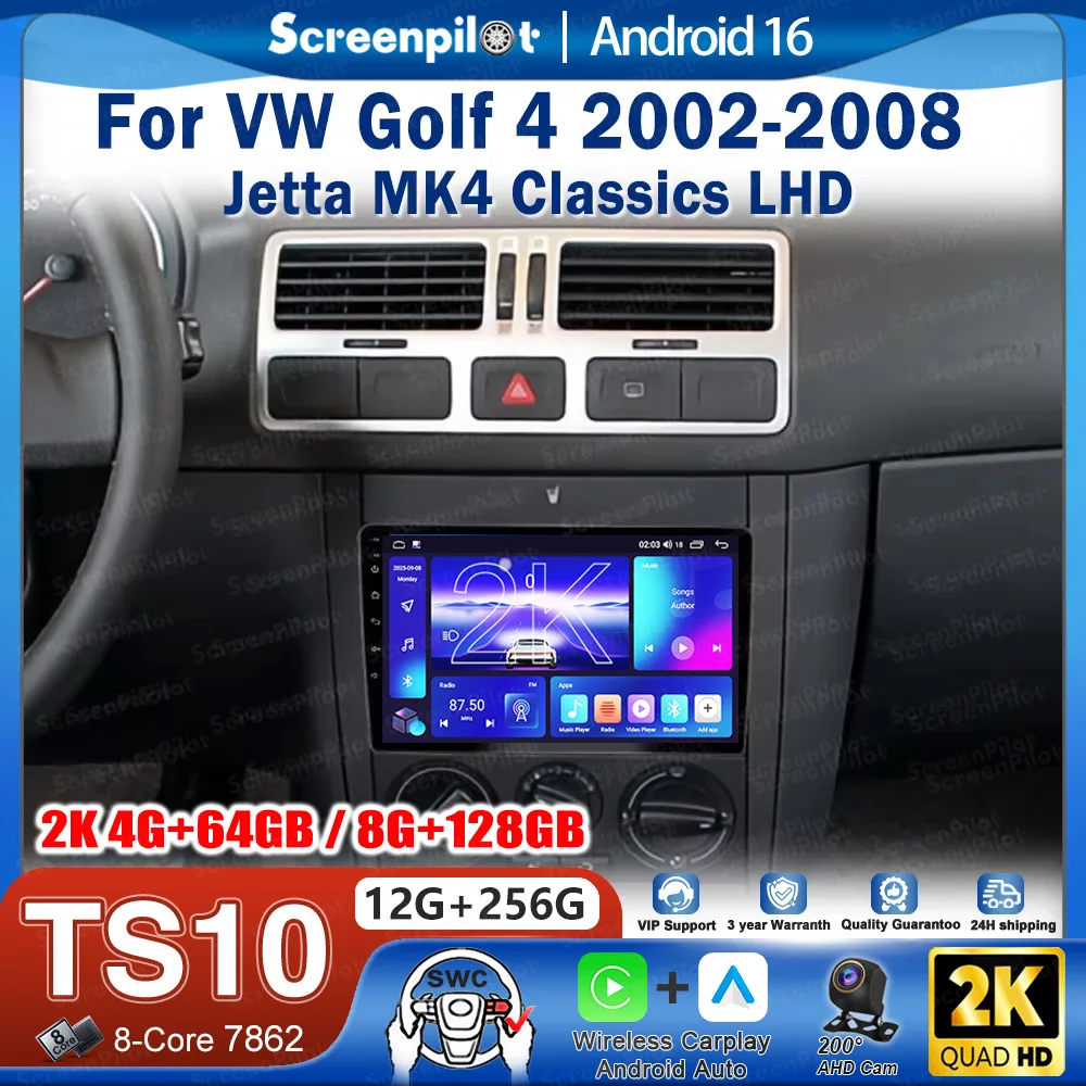 For Volkswagen VW Golf 4 For 2002-2008 Android 16 Jetta MK4 Classics LHD RDS Car Radio Stereo Head Unit Multimedia Video Player
For Volkswagen VW Golf 4 For 2002-2008 Android 16 Jetta MK4 Classics LHD RDS Car Radio Stereo Head Unit Multimedia Video Player