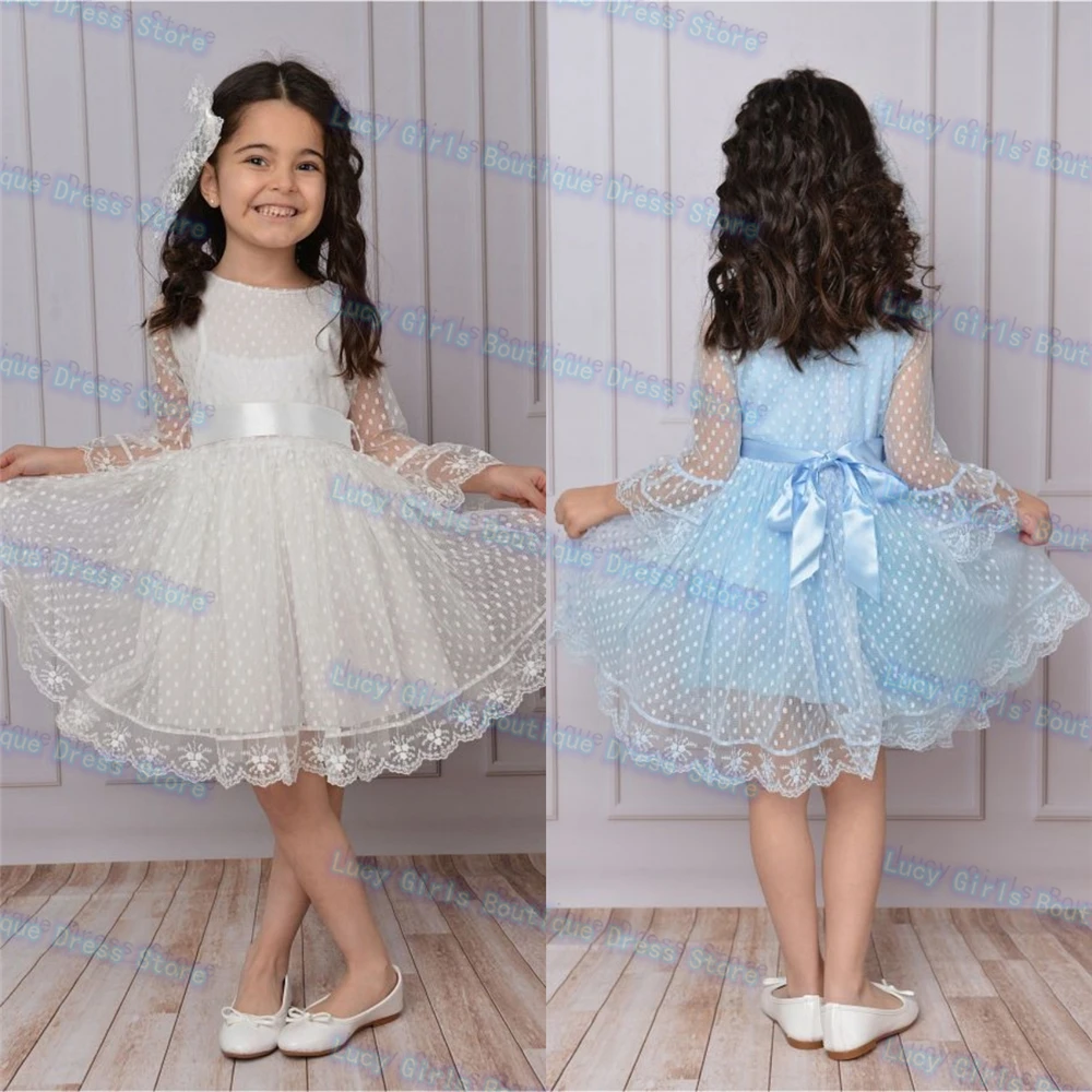 Lovely Quality White Lace Flower Girl Dress Three Quarter Wedding Banquet Ball Gown Kids Birthday Party Evening Gowns
Lovely Quality White Lace Flower Girl Dress Three Quarter Wedding Banquet Ball Gown Kids Birthday Party Evening Gowns