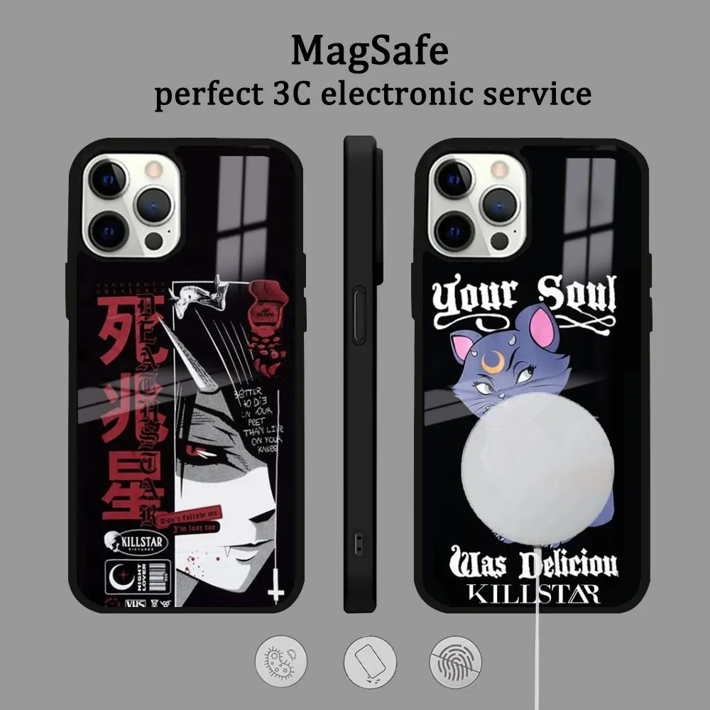 Gothic KILLSTAR Phone Case For IPhone 16 15 14 13 12 11 Pro Max Plus Mini Magsafe Mirror Wireless Magnetic Cover
Gothic KILLSTAR Phone Case For IPhone 16 15 14 13 12 11 Pro Max Plus Mini Magsafe Mirror Wireless Magnetic Cover
