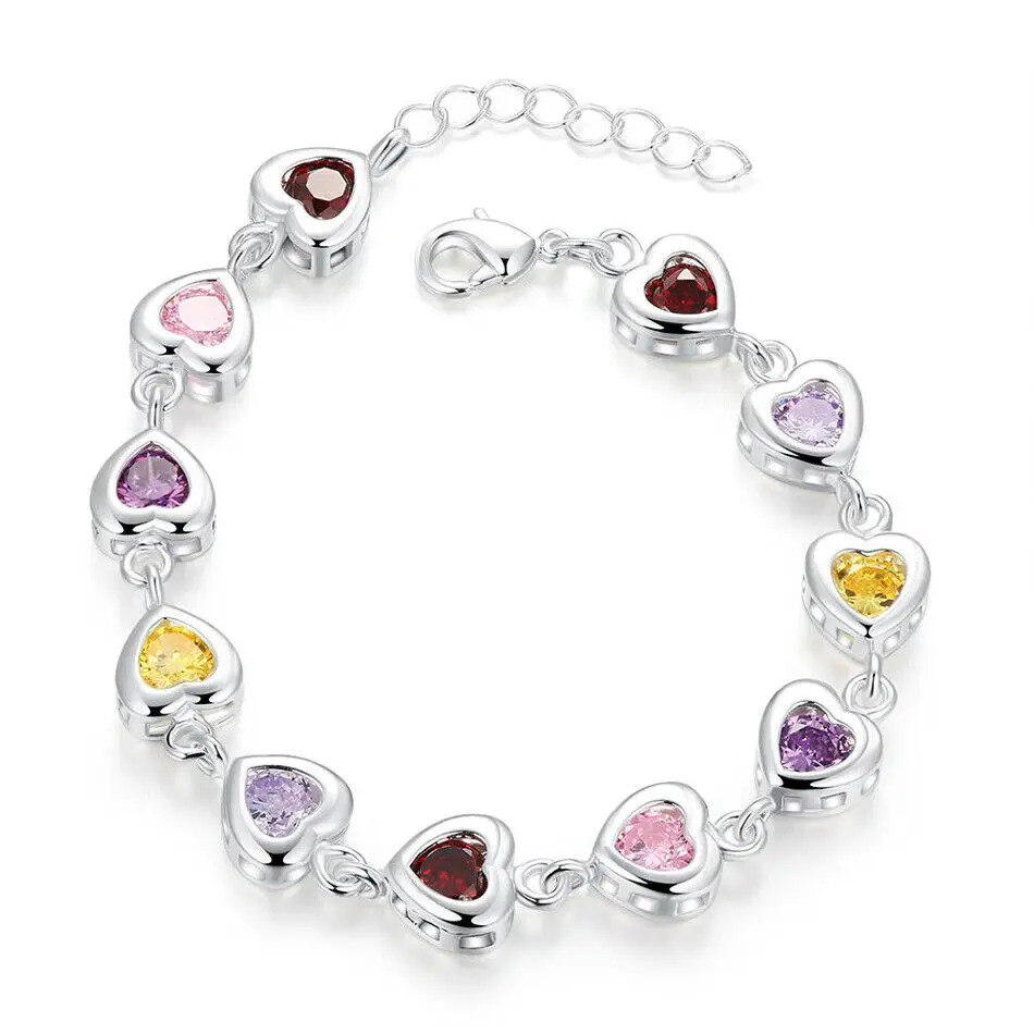 Elegant Ladies 925 Sterling Silver Jewelry Beautiful Crystal Stone Water Drop Charm Bracelet Chain
Elegant Ladies 925 Sterling Silver Jewelry Beautiful Crystal Stone Water Drop Charm Bracelet Chain