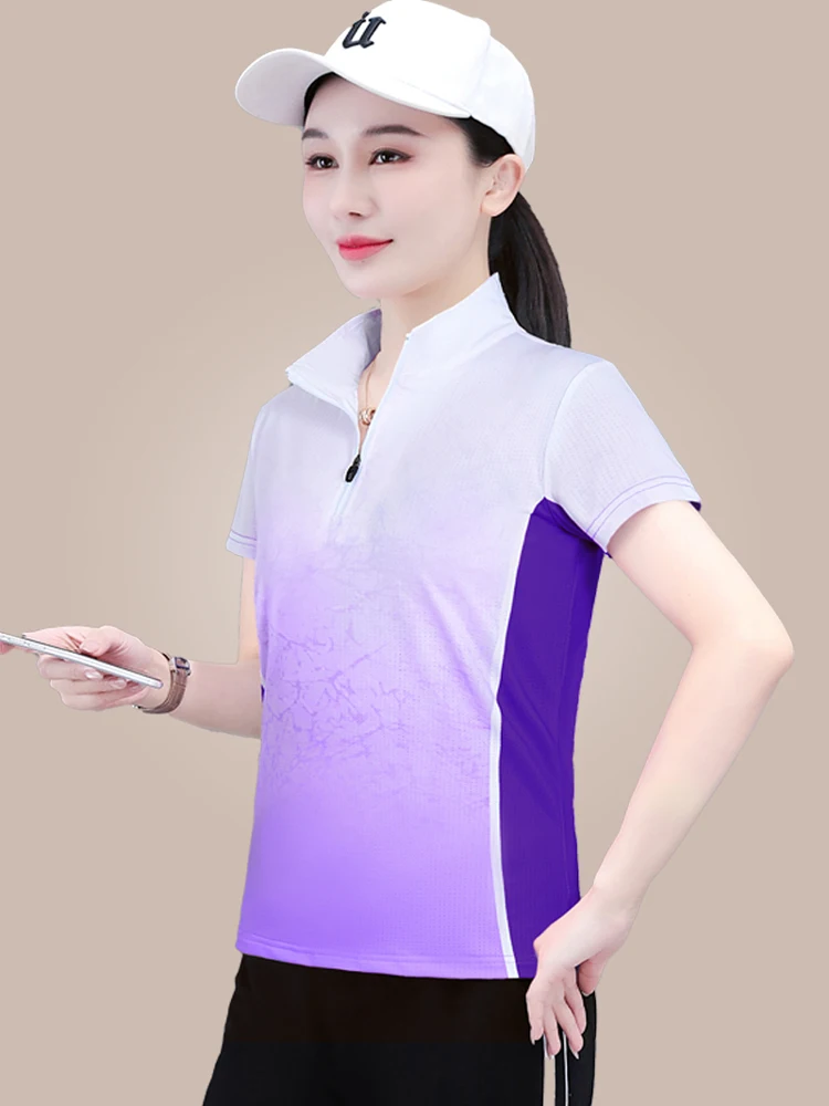 Spor f-Zip Qui Dry Stand Collar T-irt Women's Summer New Breathable ort Sve irt Base Layer Top Polyester Spandex
Spor f-Zip Qui Dry Stand Collar T-irt Women's Summer New Breathable ort Sve irt Base Layer Top Polyester Spandex