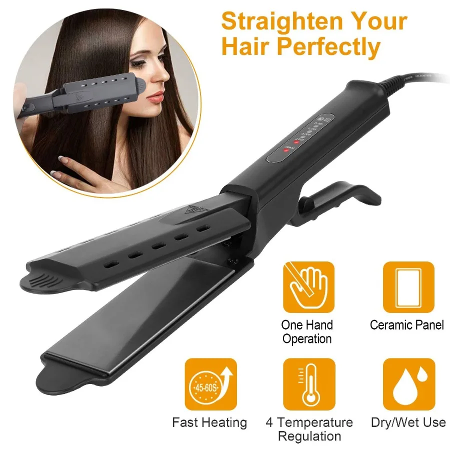 Electric Hair Straightener 4 Temperature Scissor Ceramic Flat Iron Wet Dry Use Bangs Splint Glider Hair Clip Straightener
Electric Hair Straightener 4 Temperature Scissor Ceramic Flat Iron Wet Dry Use Bangs Splint Glider Hair Clip Straightener