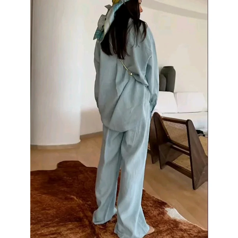 Autumn New Women's Collar Long Sve Cotton Linen Blend irt High Waist Draped Casual Pants Two Piece Set Faion Ense...
Autumn New Women's Collar Long Sve Cotton Linen Blend irt High Waist Draped Casual Pants Two Piece Set Faion Ense...