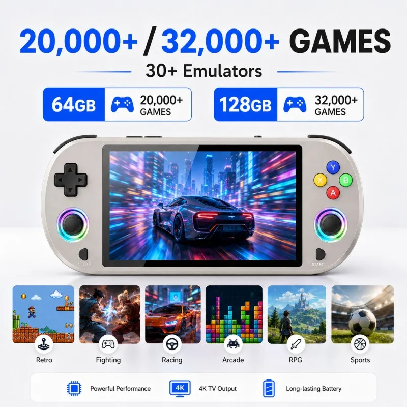 M22 Pro Retro Handheld Game Console 5 Inch IPS Display 30000+ Games 64GB/128GB RGB Light Joysticks
M22 Pro Retro Handheld Game Console 5 Inch IPS Display 30000+ Games 64GB/128GB RGB Light Joysticks