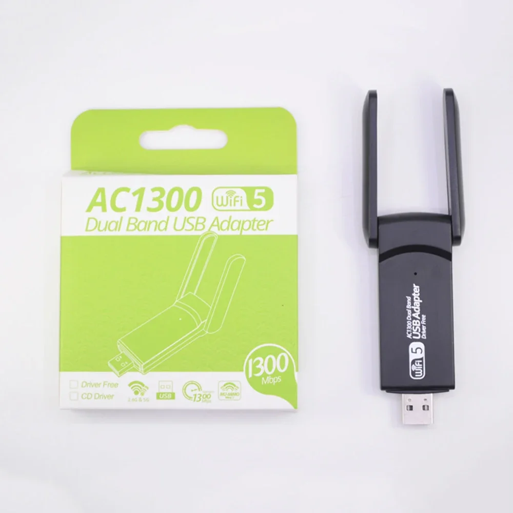 WiFi USB Adapter Dual Band 2.4G/5Ghz 1300M Wi-Fi Dongle 802.11AC Powerful Antenna Wireless For Win7/10/11 PC/Laptop Driver Free
WiFi USB Adapter Dual Band 2.4G/5Ghz 1300M Wi-Fi Dongle 802.11AC Powerful Antenna Wireless For Win7/10/11 PC/Laptop Driver Free