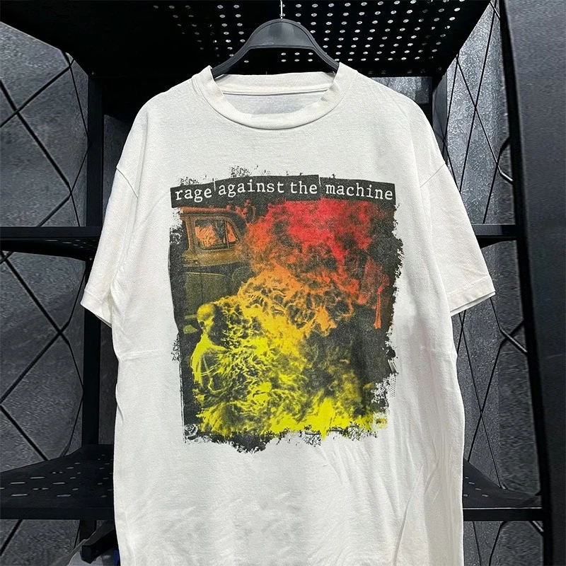 Rage Against The Machine Rage Machine Band Short Sleeve T-Shirt Vibe American Textured Men's Summer Casual Sports Half Sleeve
Rage Against The Machine Rage Machine Band Short Sleeve T-Shirt Vibe American Textured Men's Summer Casual Sports Half Sleeve