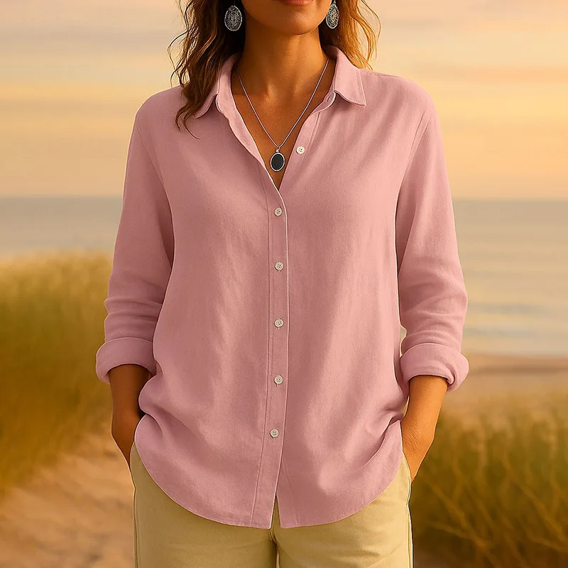 Women's Vintage Long Sleeve Shirt Solid Color Turn-Down Collar Button Up Blouse Casual Office Tops Work Daily Spring Autumn
Women's Vintage Long Sleeve Shirt Solid Color Turn-Down Collar Button Up Blouse Casual Office Tops Work Daily Spring Autumn