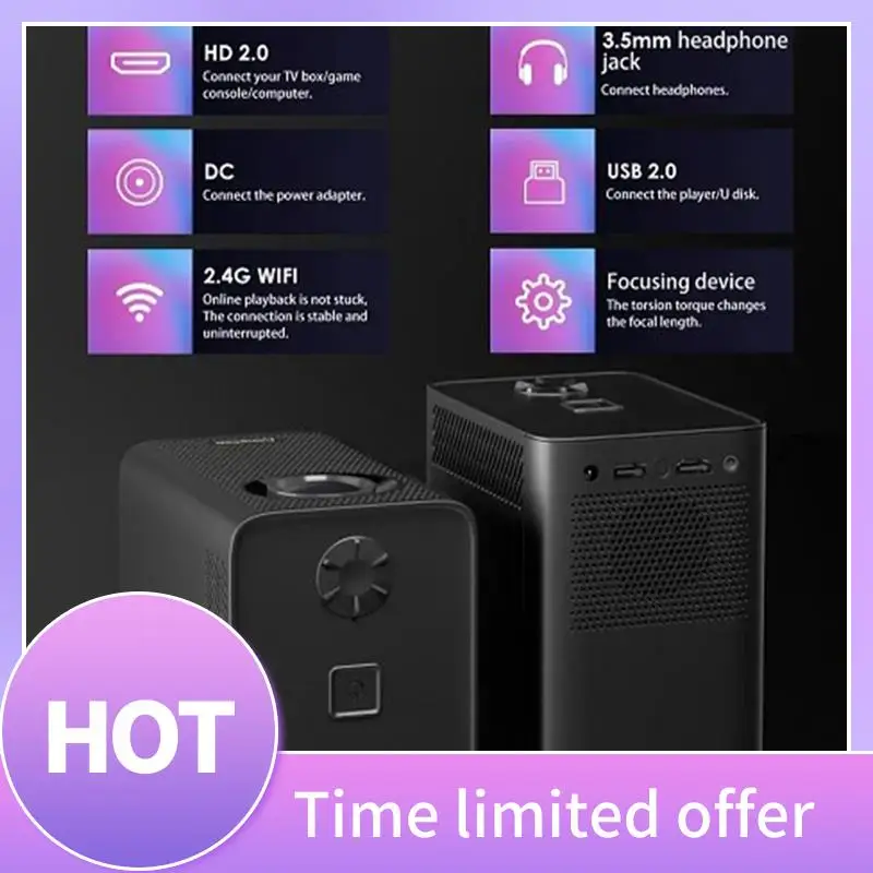 S30MAX Android Wifi 4K Smart Projector With Wifi Bluetooth Pocket 4K 9500L Android 10.0 Projector Durable With EU Plug Black
S30MAX Android Wifi 4K Smart Projector With Wifi Bluetooth Pocket 4K 9500L Android 10.0 Projector Durable With EU Plug Black