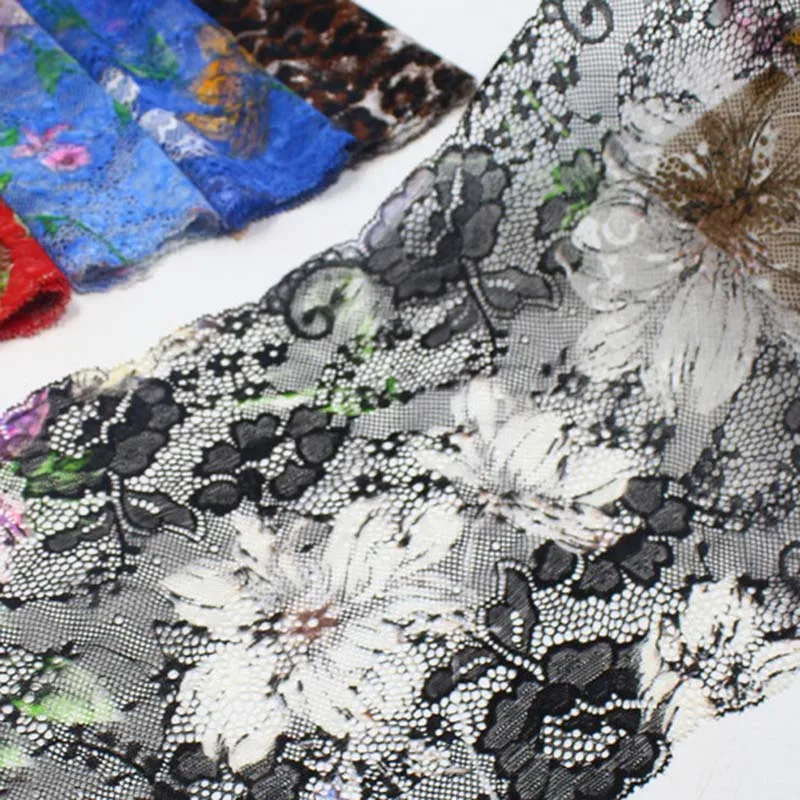 20Yards Black Blue Brown Mesh Nylon Stretch Lace Trim Colorful Printed Flower Stretch Elastic Lace Encaje for Women Underwear
20Yards Black Blue Brown Mesh Nylon Stretch Lace Trim Colorful Printed Flower Stretch Elastic Lace Encaje for Women Underwear