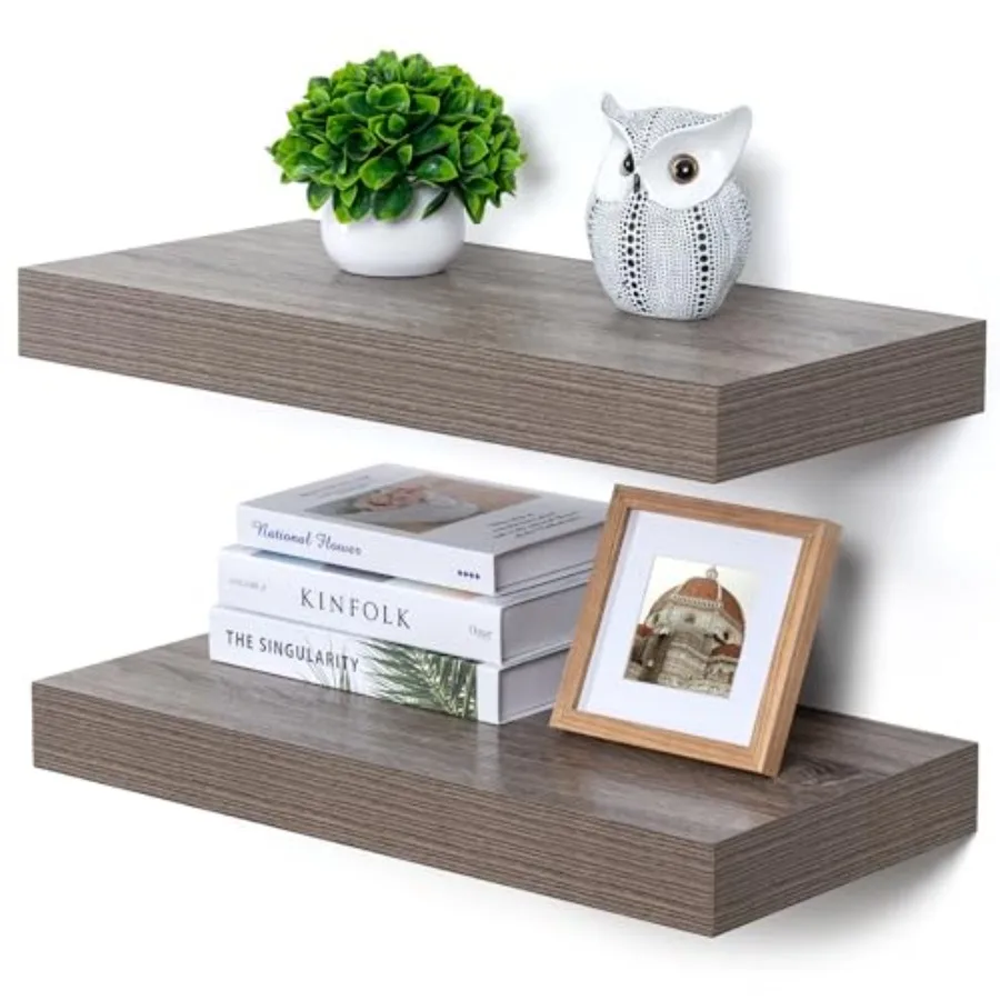 Deep Floating Shelves 24 Inch Grey Rustic Wood Shelves Set of 2 for Living Room Bathroom Laundry Room Kitchen 24 W x 12 D Wall-
Deep Floating Shelves 24 Inch Grey Rustic Wood Shelves Set of 2 for Living Room Bathroom Laundry Room Kitchen 24 W x 12 D Wall-
