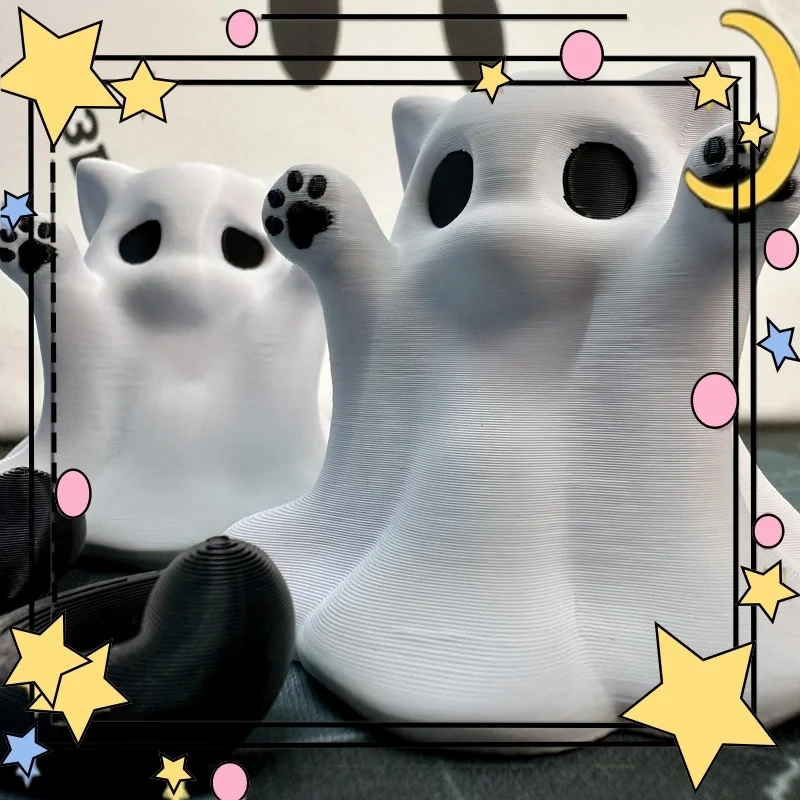 Kawaii Mini Ghost Cat 3d Printed Decoration Spooky Halloween Atmosphere Desktop Gift For Girlfriend Cute Scared Cat Toy Figure
Kawaii Mini Ghost Cat 3d Printed Decoration Spooky Halloween Atmosphere Desktop Gift For Girlfriend Cute Scared Cat Toy Figure