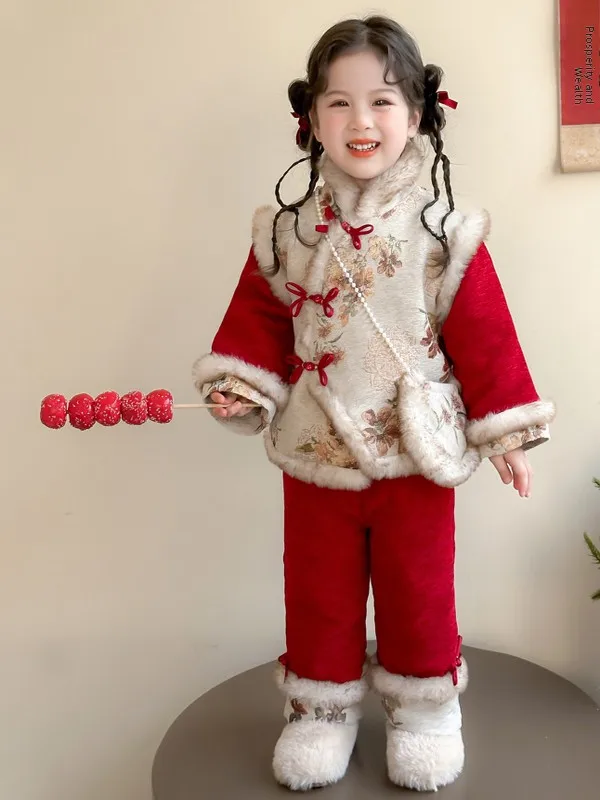 Красная зимняя одежда Hanfu для новорожденных, детская хлопковая куртка, китайский сле, модный традиционный костюм для девочек, национальный сле
Красная зимняя одежда Hanfu для новорожденных, детская хлопковая куртка, китайский сле, модный традиционный костюм для девочек, национальный сле