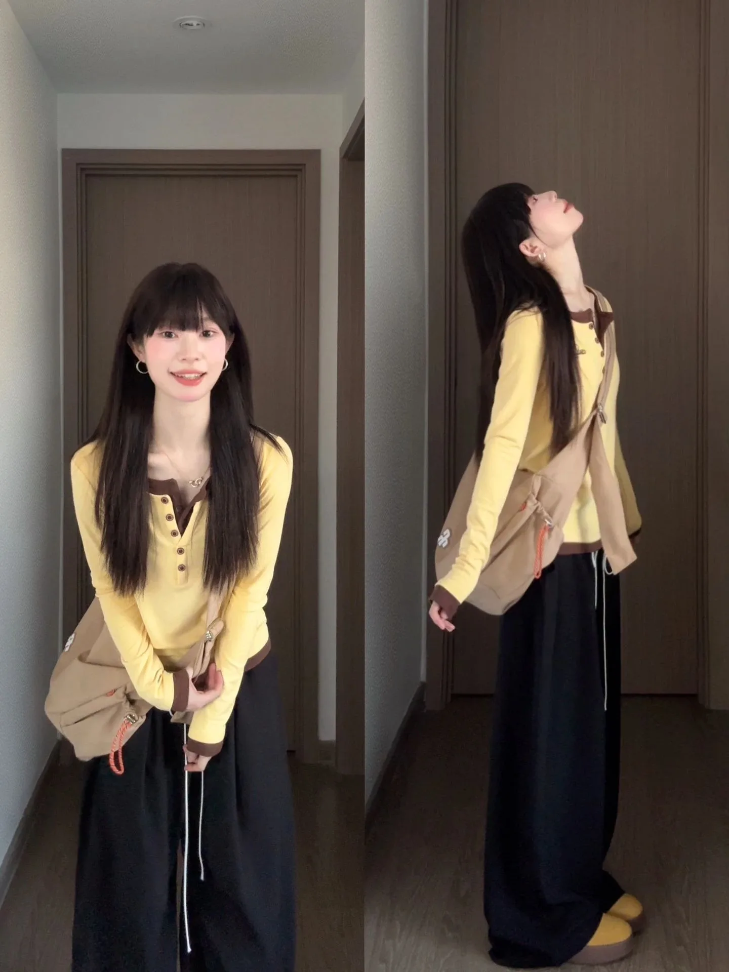 Korean Retro Color Blo Long Sve T-irt Women's Slim Fit Faion Casual Top V-Ne Pullover Fake Two-Piece Set
Korean Retro Color Blo Long Sve T-irt Women's Slim Fit Faion Casual Top V-Ne Pullover Fake Two-Piece Set