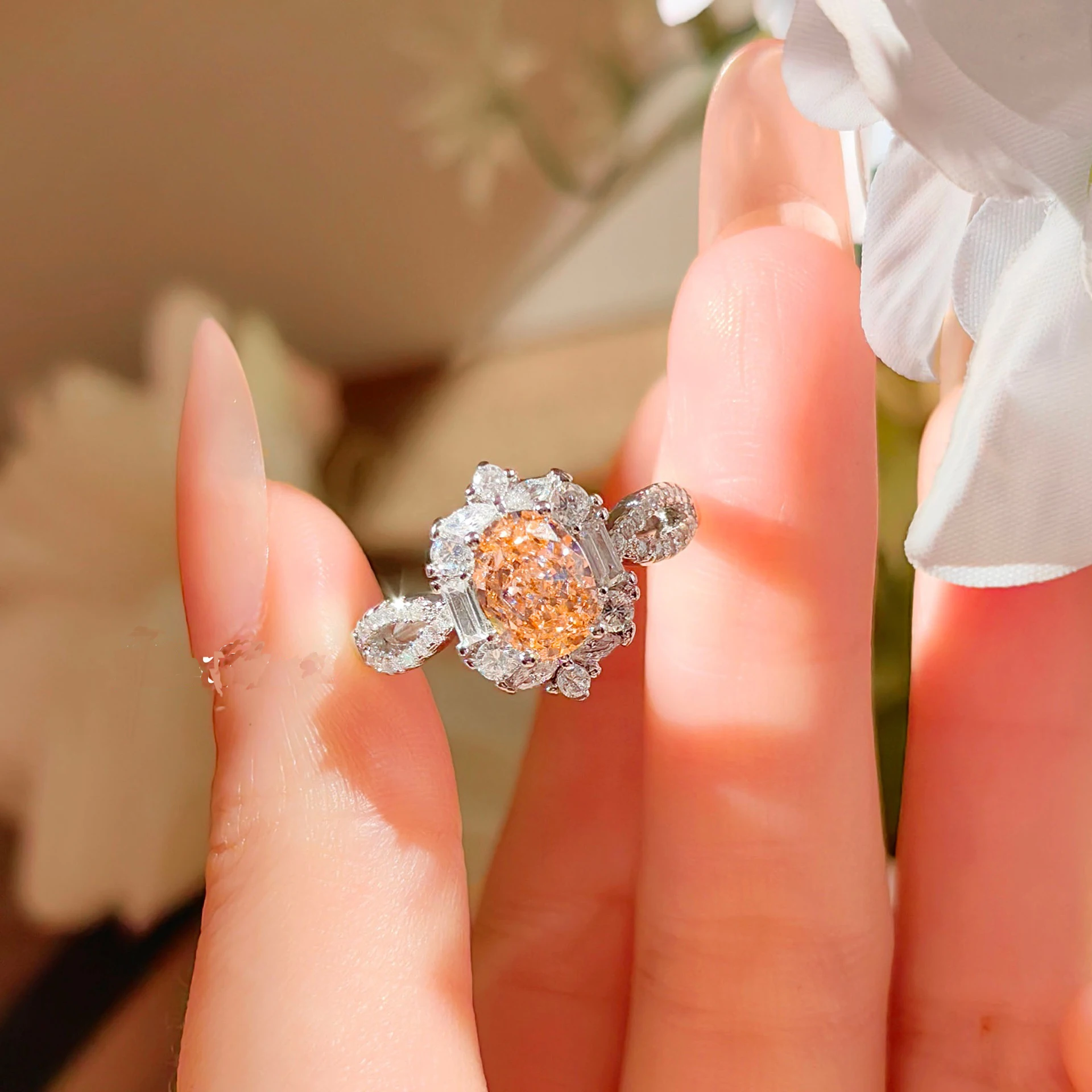 Luxury 925 Sterling Silver Topaz Firework Cut Cross Ring for Women - High Class Diamond Princess Pink Diamond Ring
Luxury 925 Sterling Silver Topaz Firework Cut Cross Ring for Women - High Class Diamond Princess Pink Diamond Ring