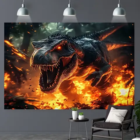 1pc Dinosaur- Volcano Eruption Design Elegant Tapestry Cloth, Stunning Wall Tapestry for Weddings, Birthdays, Anniversaries