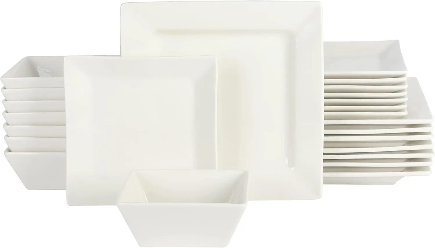 Zen Buffet Hard Square Porcelain Chip and Scratch Resistant Dinnerware Set, White, Service for 8 (24pcs)
Zen Buffet Hard Square Porcelain Chip and Scratch Resistant Dinnerware Set, White, Service for 8 (24pcs)