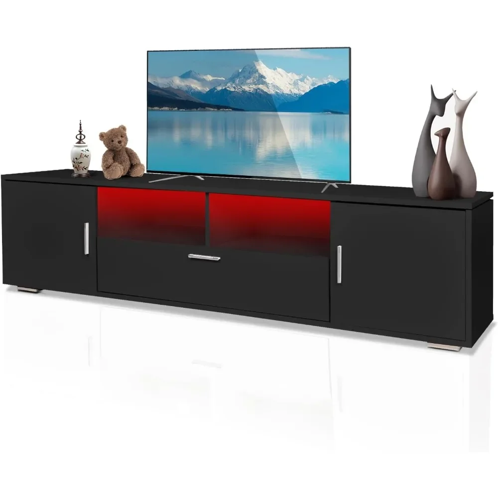 Светодиодный TV Stand, современный развлекательный центр с ящиками, идеально подходит для гостиной и спальни, подходит для телевизоров до 70 дюймов
Светодиодный TV Stand, современный развлекательный центр с ящиками, идеально подходит для гостиной и спальни, подходит для телевизоров до 70 дюймов