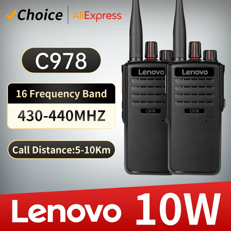 Lenovo handheld 10 watts high-power walkie-talkie 30km long-range radio IP65 waterproof ham radio UHF 430-440 MHz two way radio
Lenovo handheld 10 watts high-power walkie-talkie 30km long-range radio IP65 waterproof ham radio UHF 430-440 MHz two way radio
