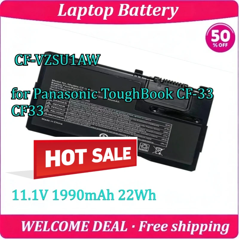 Laptop Battery New CF-VZSU1AW 11.1V 1990mAh 22Wh for Panasonic ToughBook CF-33 CF33 Notebook Replacement Lithium Battery
Laptop Battery New CF-VZSU1AW 11.1V 1990mAh 22Wh for Panasonic ToughBook CF-33 CF33 Notebook Replacement Lithium Battery
