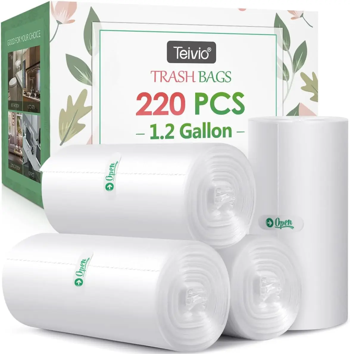 1.2 Gallon 220 Counts Strong Trash Bags, Clear Garbage Bags for Home Office Kitchen, Fits 5L 1Gal
1.2 Gallon 220 Counts Strong Trash Bags, Clear Garbage Bags for Home Office Kitchen, Fits 5L 1Gal