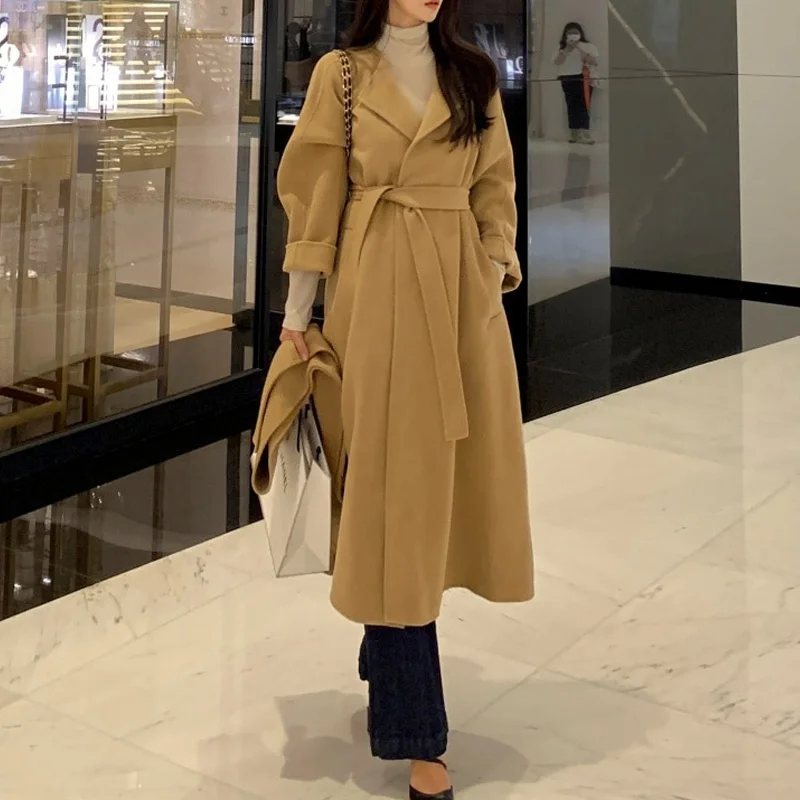 Women's Chic Autumn Winter New Sle Thiened Long Coat Loose Woolen Outerwear Faionable Muffler Large Coat
Women's Chic Autumn Winter New Sle Thiened Long Coat Loose Woolen Outerwear Faionable Muffler Large Coat