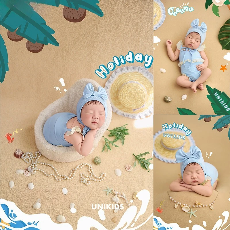 Newborn Photography Props Summer Swimsuit with Headband Beach Theme Set Decors Backdrop for Studio Photoshoot Photo Clothing
Newborn Photography Props Summer Swimsuit with Headband Beach Theme Set Decors Backdrop for Studio Photoshoot Photo Clothing