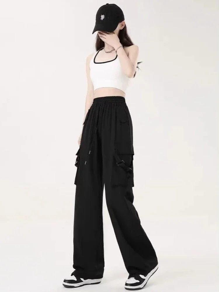 Черные свободные женские брюки с высокой талией, эстетичные винтажные брюки Xxl Y2k, уличная одежда среднего размера, шикарные и элегантные женские брюки G
Черные свободные женские брюки с высокой талией, эстетичные винтажные брюки Xxl Y2k, уличная одежда среднего размера, шикарные и элегантные женские брюки G