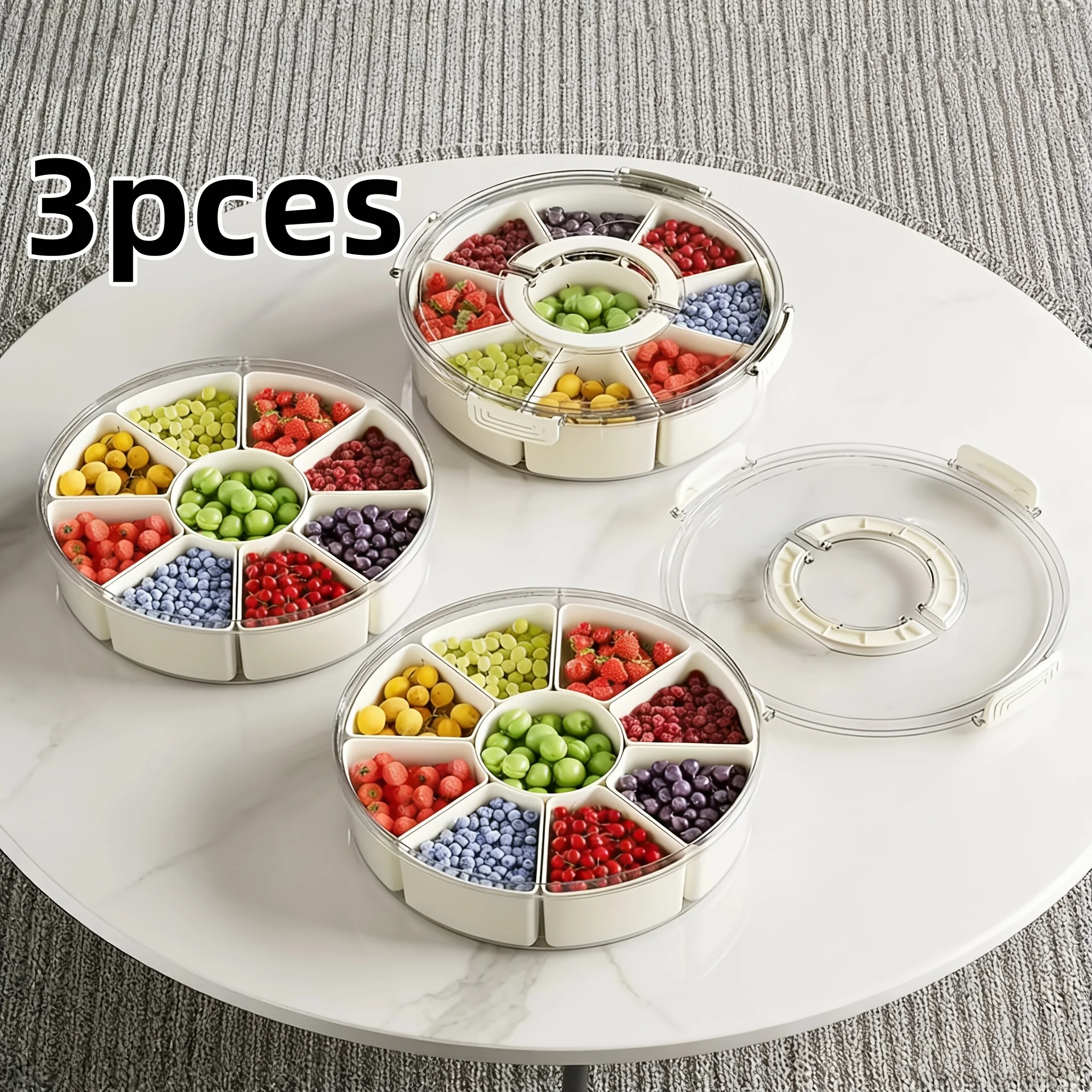 3pcs Round White Snack Box Container, Dishwasher And Microwave Safe, Made Of PP Material, Suitable For Storing Meat,el
3pcs Round White Snack Box Container, Dishwasher And Microwave Safe, Made Of PP Material, Suitable For Storing Meat,el
