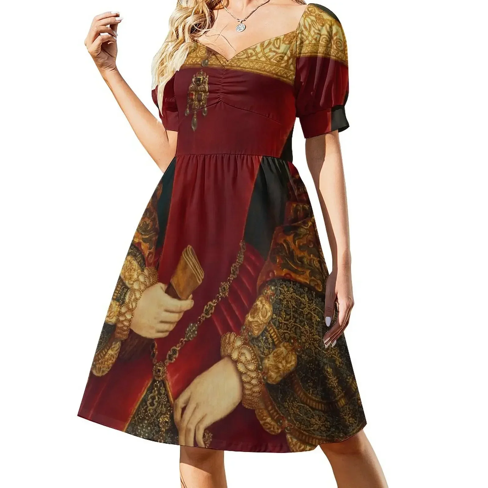 Opulent elaborately embroidered Historical Fashion costume detail Short-Sleeved Dress summer dress daily summer dress
Opulent elaborately embroidered Historical Fashion costume detail Short-Sleeved Dress summer dress daily summer dress