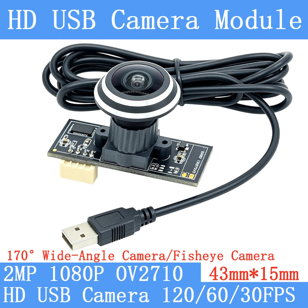 Wide-Angle Fish Eye 1080P USB Camera Module 170° OV2710 2MP MJPEG 640x480 120fps High Speed Linux UVC Webcam for Surveillance
Wide-Angle Fish Eye 1080P USB Camera Module 170° OV2710 2MP MJPEG 640x480 120fps High Speed Linux UVC Webcam for Surveillance