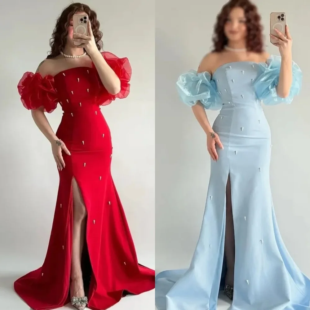 Customized Elegant Classic Jersey Beading Pleat Mermaid Off-the-shoulder Long Dresses Bespoke Occasion Dresses Modern Style Sexy
Customized Elegant Classic Jersey Beading Pleat Mermaid Off-the-shoulder Long Dresses Bespoke Occasion Dresses Modern Style Sexy